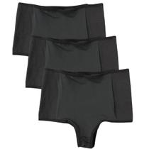 Kit 3 Calcinha Cinta Modeladora Cintura Alta Compressão Lisa