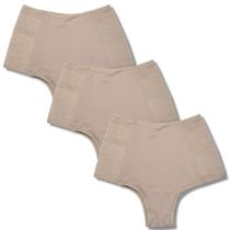 Kit 3 Calcinha Cinta Modeladora Cintura Alta Segura Culote