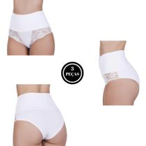 Kit 3 Calcinha Cinta Modeladora Compressão Cós Alto - c13 KIT 3 FERNANDA