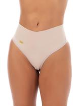 Kit 3 Calcinha Cinta Modeladora Cós Alto Fio Dental Duplo Cintura Alta Tanga Conforto SKU-0020K3