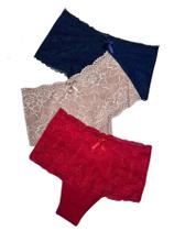 Kit 3 Calcinha Cintura Alta Modeladora Algodão Reforçada 190