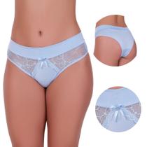 Kit 3 Calcinha com Detalhe de Renda e Laço Monique Kit 3 Calcinha com Detalhe de Renda e Laço Monique