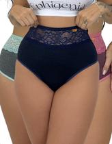 Kit 3 Calcinha Conforto Suplex Cós Alto Renda Lingerie Charmosa Elegante Feminina Tanga Casual Kit 3 Calcinha Conforto Suplex Cós Alto Renda Lingerie Charmosa Elegante Feminina Tanga Casual