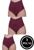 Kit 3 Calcinha Cós Alto Segura Barriga Tanga Modeladora Pós Parto - c10 THAMIRES