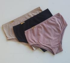 Kit 3 Calcinha De Algodão Cós Alto, Dia a Dia , Pós Parto E Gestante