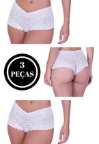 Kit 3 Calcinha de renda Calesson Shortinho -c4 KIT 3 SHORTINHO CALEÇON