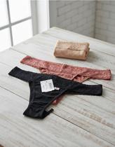 Kit 3 Calcinha De Renda Tanga Lisa Linda Brasil Tamanho:GGCor:PretoGenero:Feminino