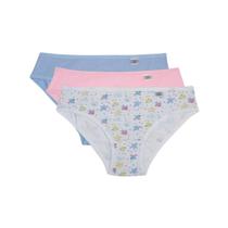 Kit 3 Calcinha Delrio Infantil 51309 Branco Peixinho