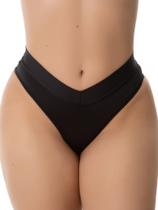 Kit 3 Calcinha Fio Dental Duplo Cós Médio Tanga Cinta Modeladora Conforto Lingerie Feminina