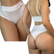 Kit 3 Calcinha Fio Duplo Cintura Alta Lingerie Gio