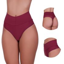 Kit 3 Calcinha Fio Duplo e Cós Alto