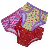 Kit 3 Calcinha Infantil Menina Algodão Com Estampa Confortável Empório da Roupa
