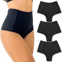 Kit 3 Calcinha Modeladora Elástico Lateral Anti Culote Preto