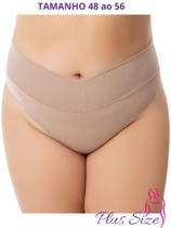 Kit 3 Calcinha Plus Size Cinta Modeladora Cós Alto Fio Dental Duplo Cintura Alta