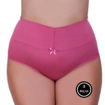 Kit 3 Calcinha Plus Size Cintura Alta Tanga Grande Cós Alto 50 52 54 56 - KIT 3 THAMIRES