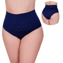 Kit 3 Calcinha Plus Size Cintura Alta Tanga Grande Cós Alto Thamires 50 52 54 56