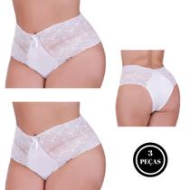 Kit 3 Calcinha Plus Size de Renda Tanga Grande 46 48 50 52 54 - KIT 3 CALCINHA TALITA