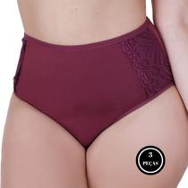 Kit 3 Calcinha Plus Size Terra e Mar Tanga Grande 46 48 50 52 54 - KIT 3 HOT PANT