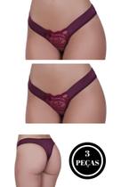 Kit 3 Calcinha Renda -c4 KIT 3 BELA