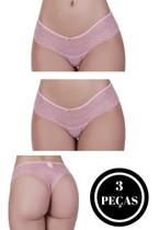 KIT 3 Calcinha Renda Lingerie Confortável - KIT 3 MAJU