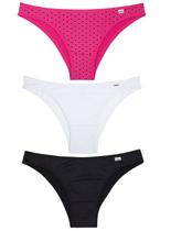 Kit/3 Calcinha Tanga DelRio 52509 Feminina Microfibra T. P/GG