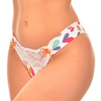 Kit 3 Calcinha Tanga Dia a Dia Estampadas Lycra 403 Kit 3 Calcinha Tanga Dia a Dia Estampadas Lycra 403