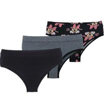 kit 3 Calcinhas Algodão Francesinha Cintura Alta Ajuda Segurar Barriga