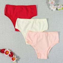 Kit 3 Calcinhas Básicas Sortidas Infantil do 04 a 10 anos