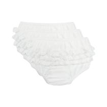 Kit 3 Calcinhas Bebê 100% Algodão Babado De Renda Luna 032