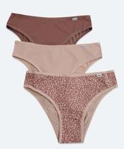 Kit 3 Calcinhas Biquíni Animal Print DelRio-67064 Kit 3 Calcinhas Biquíni Animal Print DelRio-67064