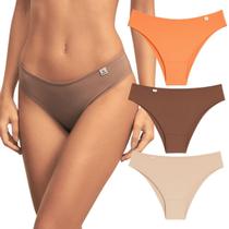 Kit 3 Calcinhas Biquíni Delrio Cós Baixo Cobertura Média Kit 3 Calcinhas Biquíni Delrio Cós Baixo Cobertura Média