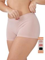 Kit 3 Calcinhas Boxer Shorts Shortinho Cuecas Feminina Confortável Sem Costura Dia a Dia Adulto Juvenil