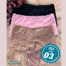 Kit 3 calcinhas, cinta renda modeladora , comprime barriga , pós parto, confortável