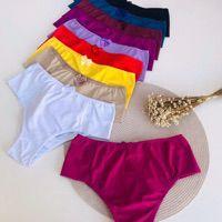 Kit 3 calcinhas cintura alta tradicional em microfibra