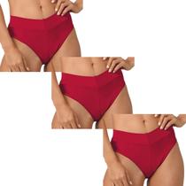 Kit 3 Calcinhas Cítara DeMillus Cós Alto Firma Barriguinha