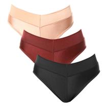 Kit 3 Calcinhas Cítara DeMillus Cós Alto Firma Barriguinha