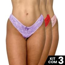 Kit 3 Calcinhas Conforto Invisível Com Renda Fio Tule Moda Íntima Elegante Kit 3 Calcinhas Conforto Invisível Com Renda Fio Tule Moda Íntima Elegante