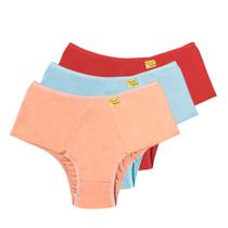 Kit 3 Calcinhas Conforto Plus Size Gestante Pós Parto Microfibra com Pala Lateral