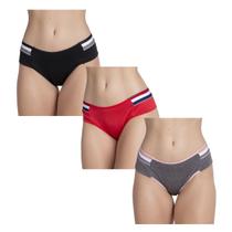 Kit 3 Calcinhas Cós Alto Recorte Lateral Lingerie Tanga Kit 3 Calcinhas Cós Alto Recorte Lateral Lingerie Tanga