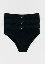 Kit 3 Calcinhas Cós Duplo Em Malha De Algodão