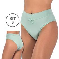 Kit 3 Calcinhas Cós Duplo em Microfibra Poliamida Lisa Lingerie Feminina Confortável Kit 3 Calcinhas Cós Duplo em Microfibra Poliamida Lisa Lingerie Feminina Confortável