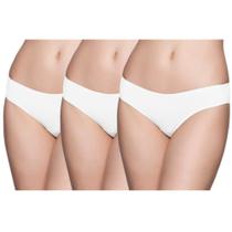 Kit 3 Calcinhas de Algodão Liz 50331 Branco Kit 3 Calcinhas de Algodão Liz 50331 Branco