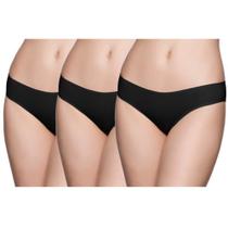 Kit 3 Calcinhas de Algodão Liz 50331 Preto Kit 3 Calcinhas de Algodão Liz 50331 Preto