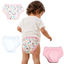 Kit 3 Calcinhas Desfralde Bebê Algodão Impermeável Unicórnio - XXG Kit 3 Calcinhas Desfralde Bebê Algodão Impermeável Unicórnio - XXG