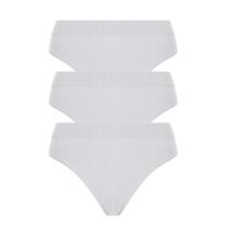 Kit 3 Calcinhas Feminina Sem Costura Básica Lisa Branco Lupo Loba Kit 3 Calcinhas Feminina Sem Costura Básica Lisa Branco Lupo Loba