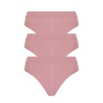 Kit 3 Calcinhas Feminina Sem Costura Básica Lisa Nude Lupo Loba