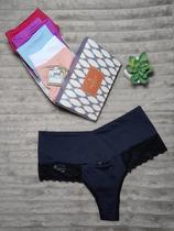 kit 3 Calcinhas Fio Cós Alto Modeladora tanga Fio Dental Duplo. lingerie Feminina Rendada.