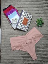 kit 3 Calcinhas Fio Cós Alto Modeladora tanga Fio Dental Duplo. lingerie Feminina Rendada.