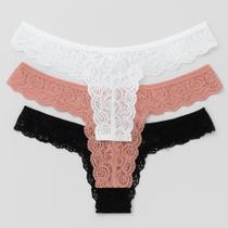 Kit 3 Calcinhas Fio Dental Renda