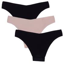 Kit 3 Calcinhas Fio Dental Sem Costura Poliamida Huxter Colors